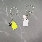 Brick Heart Keychain With Personalized Initial Set Mix and Match Color