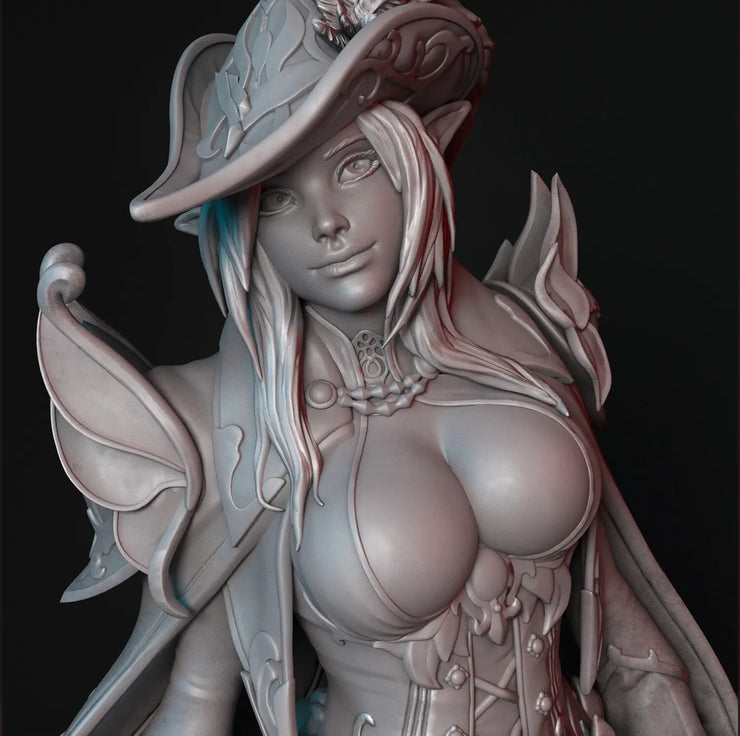 Female bard 3d printed resin figure