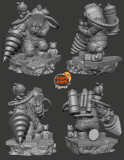 Big daddy and little sister bioshock chibi 3d printed resin 117mm tall
