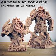 I Stand With La Palma Fire Giant Epic Boss Hefesto 3d printed Resin figure