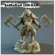 Barbarian lion-man 3d printed resin  42mm tall