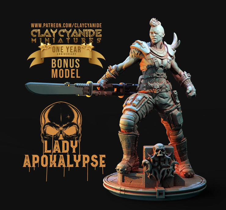 Lady apokalypse 3d printed resin figure