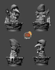 Plague doctor darkest dungeon chibi 3d printed resin 70mm tall
