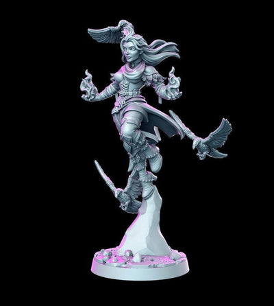 Genevieve witcher contract 3d printed resin  60mm tall - TheSecretDoorInn