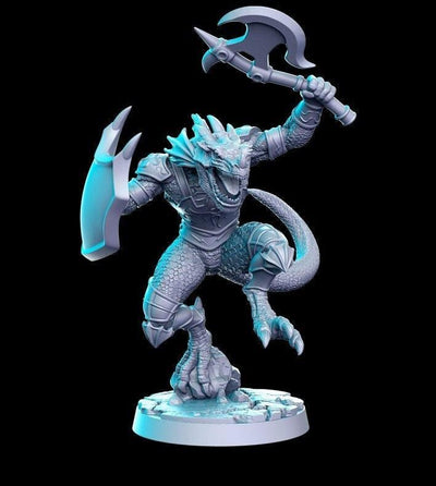 Saurian lizardmen gladiator soul fighter tournament 3d printed resin - TheSecretDoorInn