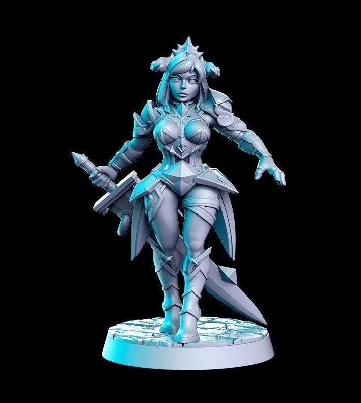 Varuna female knight soul fighter tournament 3d printed resin - TheSecretDoorInn