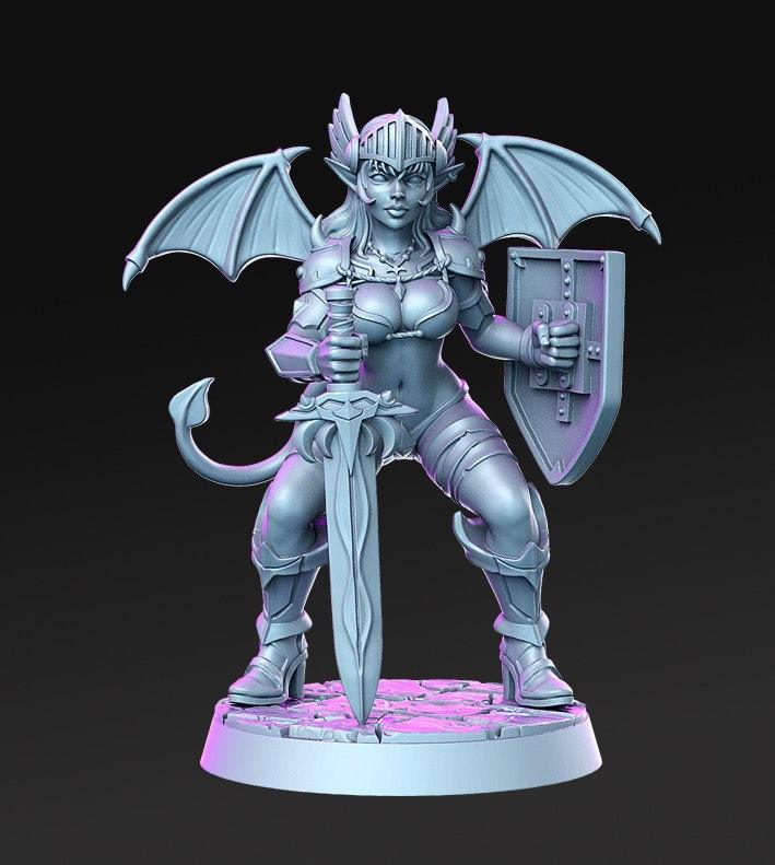 Xyrena succubus demon devil angel 3d printed resin  39mm tall - TheSecretDoorInn